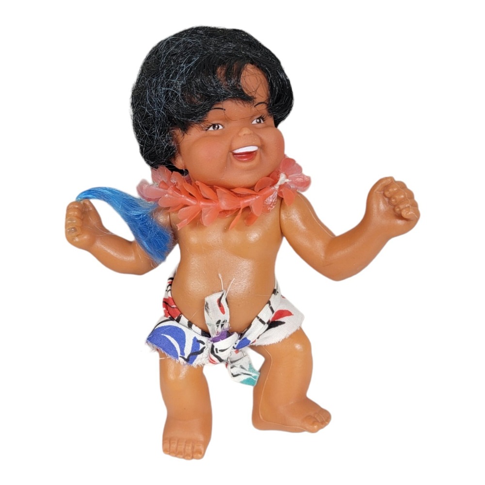 Vintage Kitsch‎ Hawaii Hula Doll Sun Bunny Large 6.5" Tiki Bar